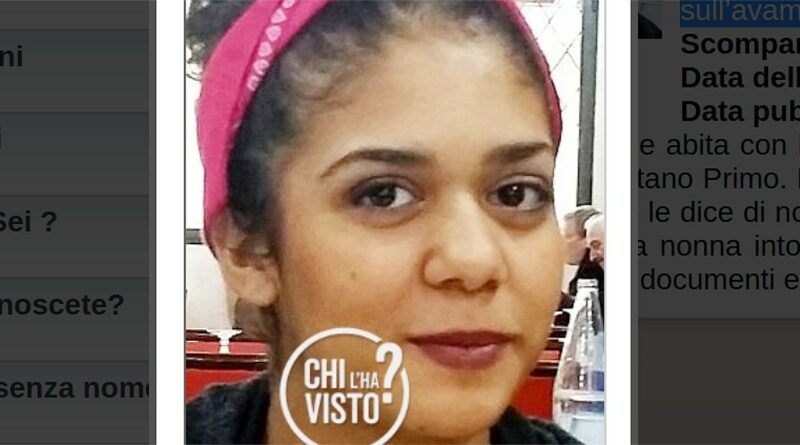 . Evelyn 17 anni scomparsa da Castano Primo - 23/01/2020