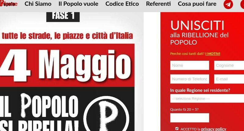 4 maggio,popolo,riapertura italia. 4 maggio 2020. P come Riapertura Italia con manifestazioni del Popolo contro il governo - 04/05/2020