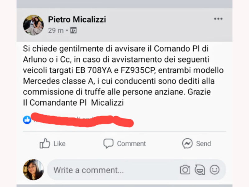 Allerta da Arluno. Urgente trovare 2 mercedes classe A