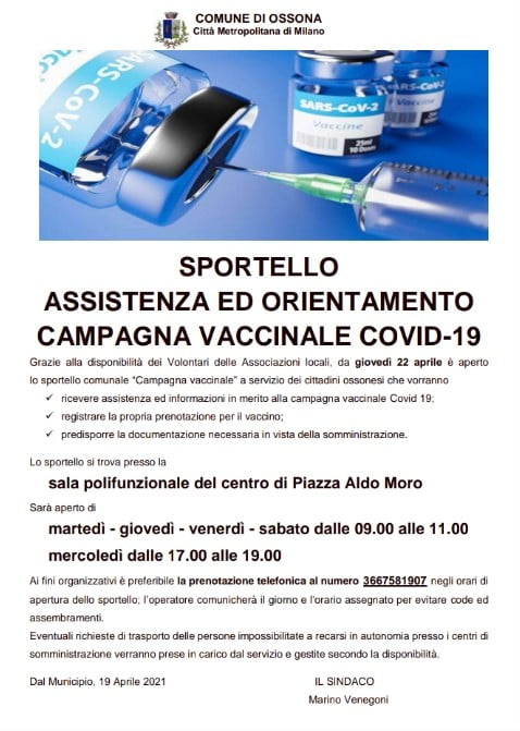 Sportello Vaccini Ossona (Milano)