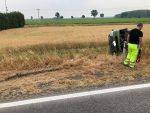 Incidente. Si ribalta nel grano a Gudo Visconti