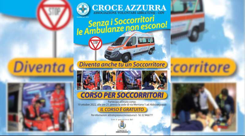 croce azzurra,soccorritori,abbiategrasso. Croce Azzurra Abbiategrasso. Corso gratuito per i soccorritori del 118 - 08/10/2022