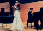 Teatro Bello di MIlano. il pianista Andrea Tamburelli e la violinista Sofia Semenina in un recital di musica da camera