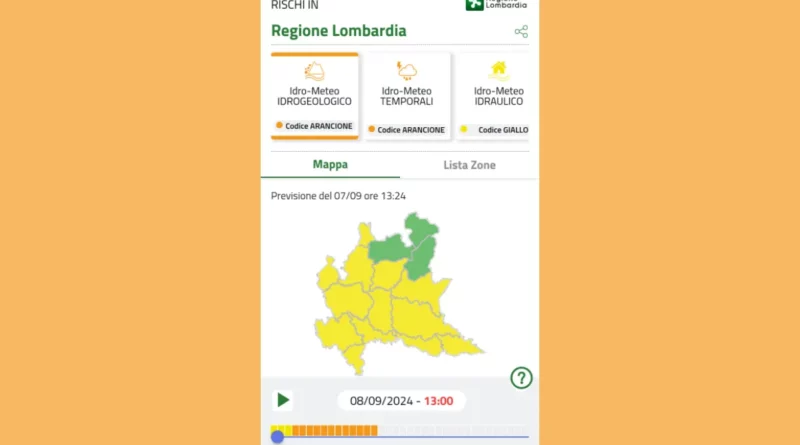 allerta meteo. Allerta Meteo. Nel pomeriggio di domenica attesi forti temporali - 08/09/2024