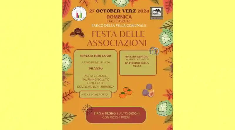 casorezzo,festa delle associazioni. Annullata per maltempo. Festa delle Associazioni 2024 a Casorezzo: un weekend di giochi, gastronomia e divertimento per tutti - 26/10/2024