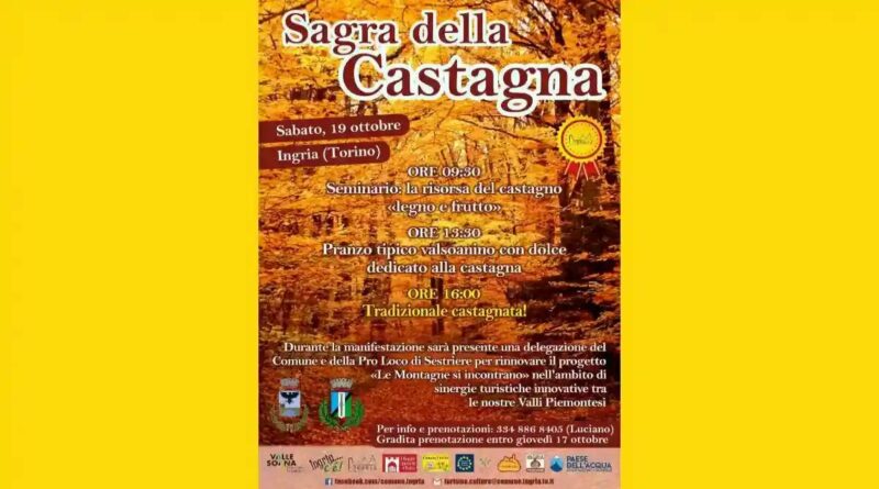 . Ingria: successo per il concorso 'Una Fiaba per la Montagna'. Ora vi invita tutti alla Sagra della Castagna - 16/10/2024