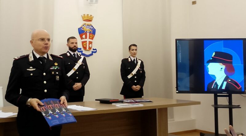 Sala stampa caserma Ugolini via Moscova Milano. presentazione calendario dei carabinieri 2025