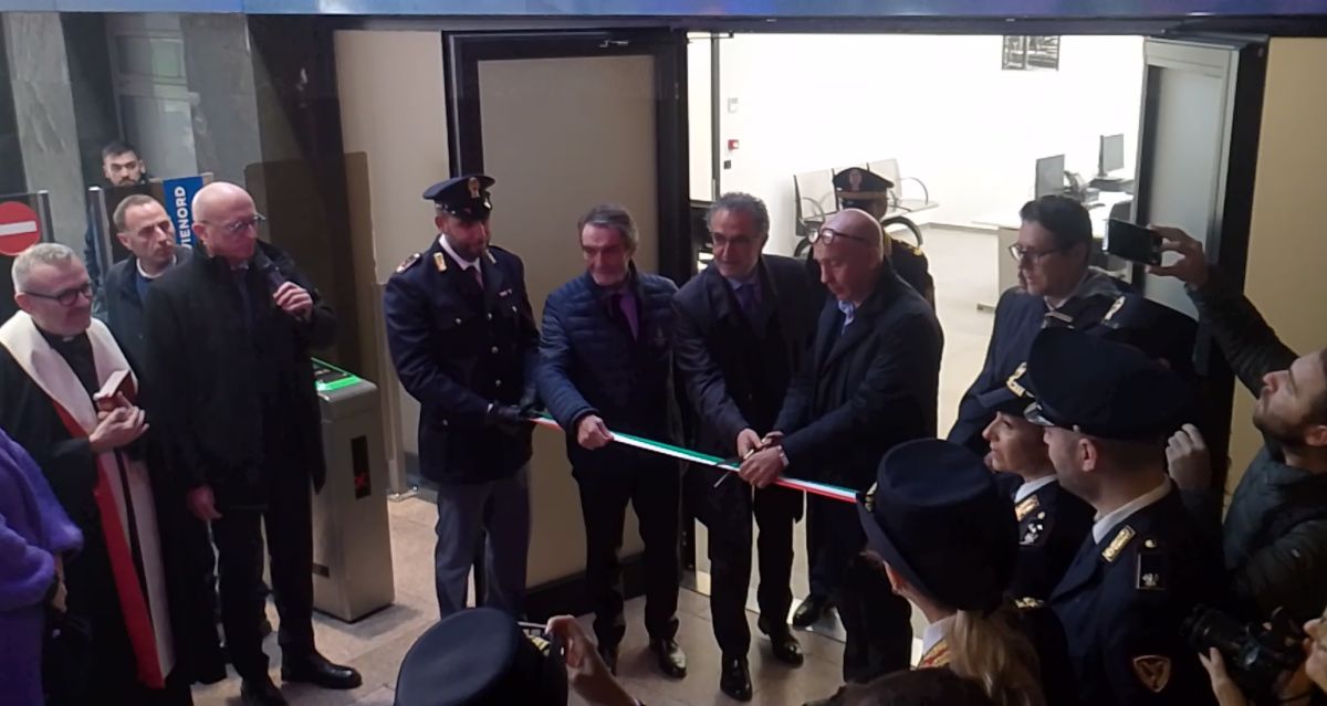 Inaugurazione posto di polizia in stazione di piazza Cadorna a Milano