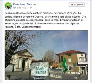 manifesti e affisioni di cambiamo ossona